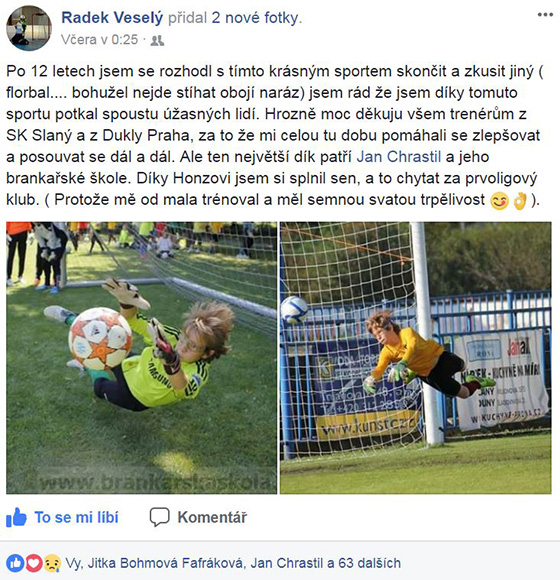 Radek Vesel� skon�il