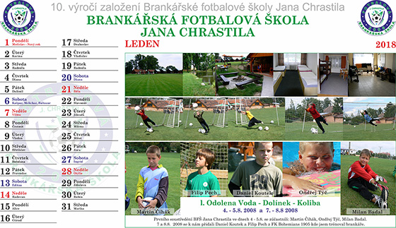 Kalend�� pro rok 2018 k 10. v�ro�� BF� Jana Chrastila