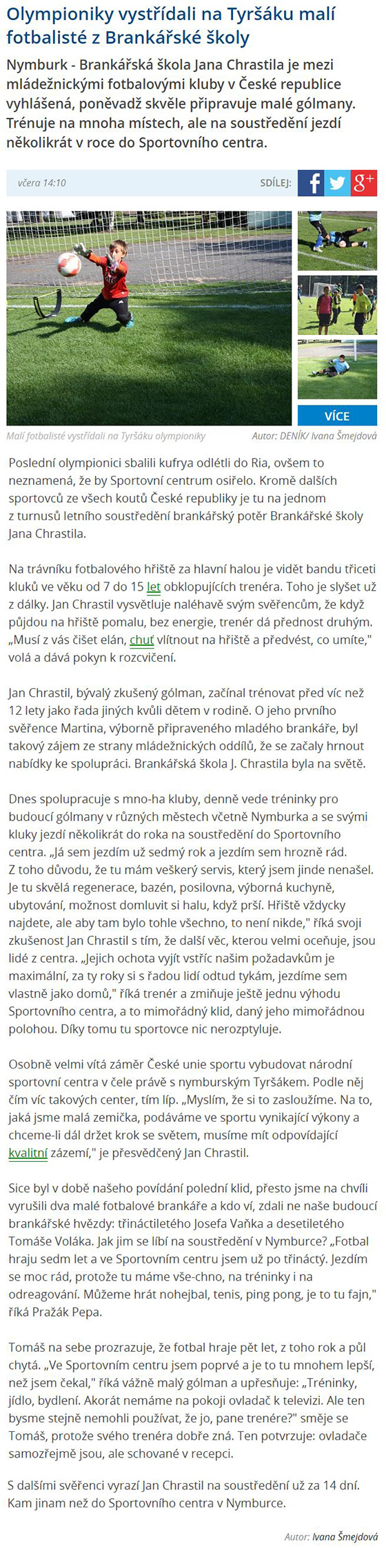 1. turnus brank��sk�ho letn�ho soust�ed�n� 2016 v Nymbursk�m Den�ku